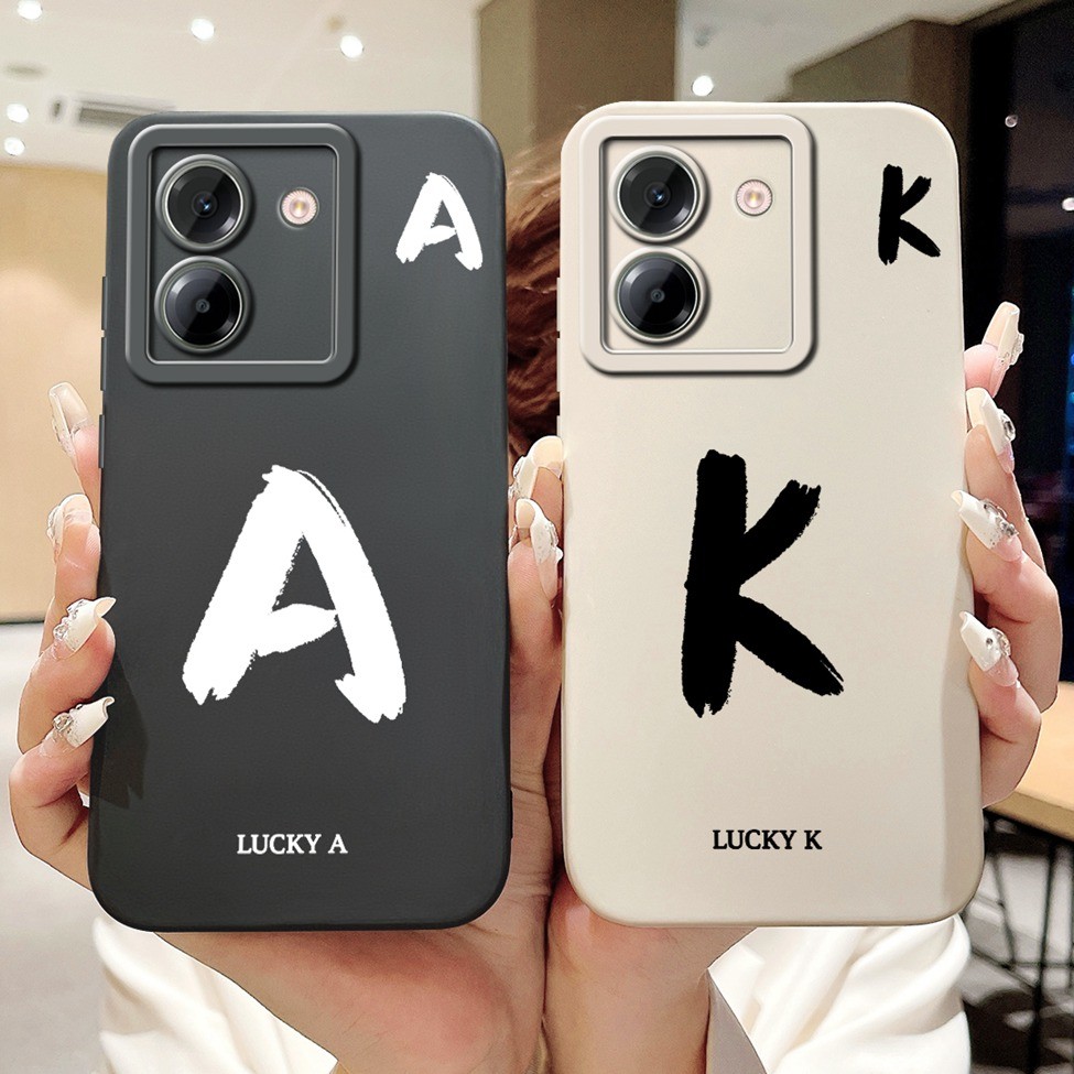 Dành Cho Poco M7 Pro 5G Ốp Lưng Chữ Thời Trang Đơn Giản Thiết Kế Họa Tiết A-Z Vỏ Silicon Chống Sốc 2409FPCC4G 2409FPCC4I