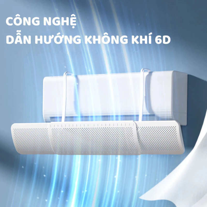 Tấm chắn gió điều hòa xoay 180°, Điều chỉnh hướng gió linh hoạt, bảo vệ sức khỏe, dễ dàng lắp đặt