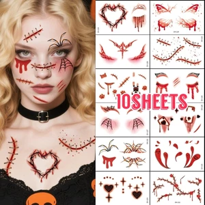 10 Cái / bộ Halloween Kinh Dị Trang Điểm Dập Tàn nhang Trang Điểm Trang Điểm Mặt Trang Điểm
