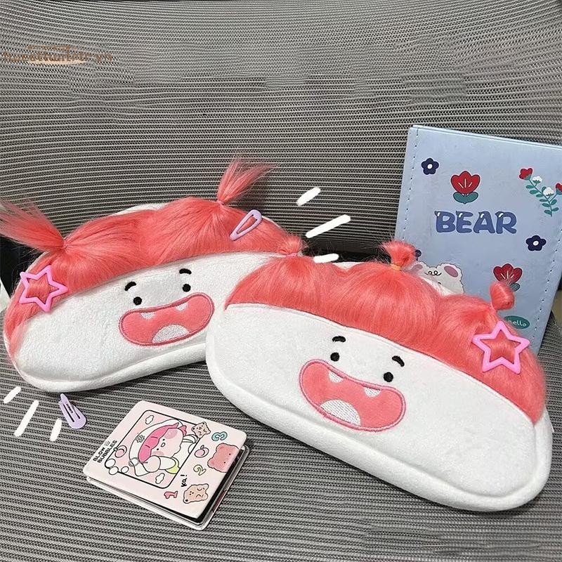 TRTR Tóc Hồng Ngộ nghĩnh Dung Tích Lớn Sang Trọng Túi Đựng Bút Hoạt Hình Sáng Tạo Miệng Lớn Cô Gái Bút Hộp Bảo Quản Di Động Trường Văn Phòng Phẩm Quà Tặng VN