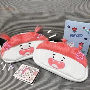 TRTR Tóc Hồng Ngộ nghĩnh Dung Tích Lớn Sang Trọng Túi Đựng Bút Hoạt Hình Sáng Tạo Miệng Lớn Cô Gái Bút Hộp Bảo Quản Di Động Trường Văn Phòng Phẩm Quà Tặng VN