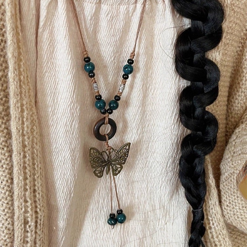 Vòng cổ nữ Bohemian Phong cách mới Vòng cổ lá cổ điển