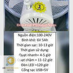 Giá Sỉ ONL - [HONJIANDA] Quạt sạc tích điện để bàn AC&DC 12 inch Honjianda FL314 1-2 pin - có đèn LED & USB - Bảo Hành 1 — ảnh 5