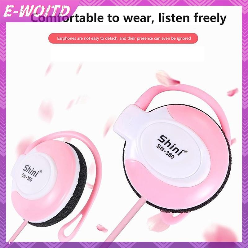 E-woitd Tai Nghe Có Dây Stereo 3.5MM Tai Móc Tai Trò Chơi Âm Nhạc Tai Nghe Có Mic Cho Điện Thoại Di Động PC Laptop Mp3 Mp4 Tai Nghe Có Dây HNVN