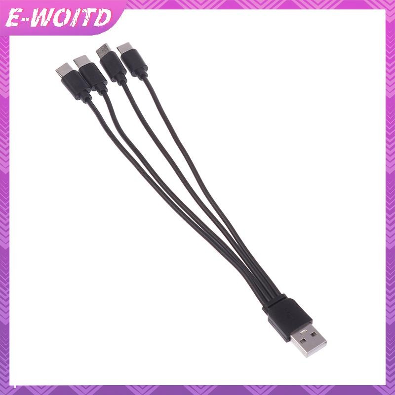 E-woitd 20CM Cáp Sạc USB C 4 Trong 1 4 Cổng USB Bộ Chia Cáp Sạc Loại C Kết Nối Cho Điện Thoại Di Động Điện Thoại Thông Minh Máy Tính Bảng HNVN