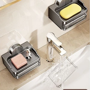 Đĩa xà phòng mới bằng nhựa, Cốc hút hấp phụ mạnh, Hộp đựng xà phòng không đục lỗ, Giá xả xà phòng chậu rửa