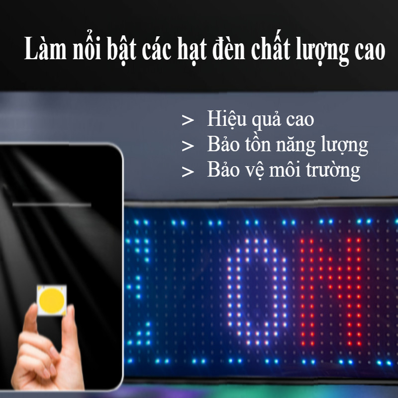 Màn Hình LED Ô Tô,Đèn led hiện thị màn hình Ứng dụng đa ngôn ngữ,DIY Cuộn quảng cáo