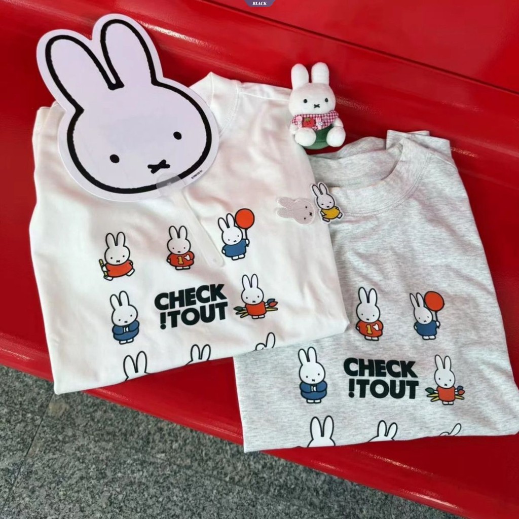Áo Thun Ngắn Tay Họa Tiết Chú Thỏ Miffy Dễ Thương, Phù Hợp Mùa Hè