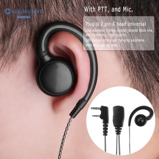 Tai nghe xoay 180° 1,2m 2 chân có mic PTT cho bộ đàm 2 chiều Kenwood/Motorola/Baofeng