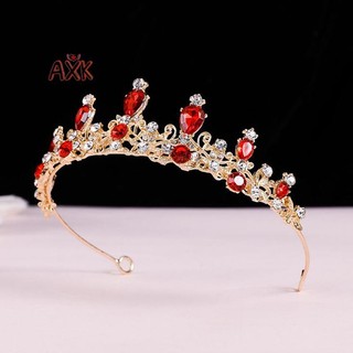 [AXK] Vương miện tiara pha lê nhiều màu sắc cho cô dâu, phù hợp tiệc cưới