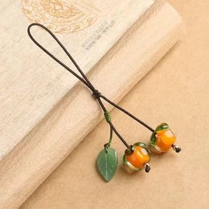 Dây chuyền điện thoại retro hồng lá hồng, phụ kiện DIY cho điện thoại
