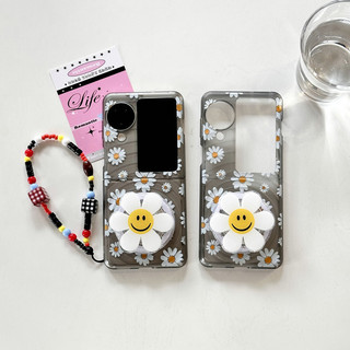 Ốp điện thoại gấp cho Oppo Find N3 Flip Boyang Design Little Daisy Giá đỡ từ tính Vòng tay vỏ điện thoại tpu cứng