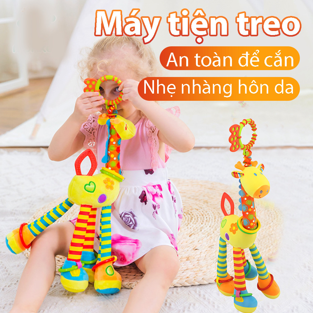 Giraffe Doll Pendant for Baby Bed Bell 0-1Y Infant Plush Doll Push Cart Pendant Comfort Toy