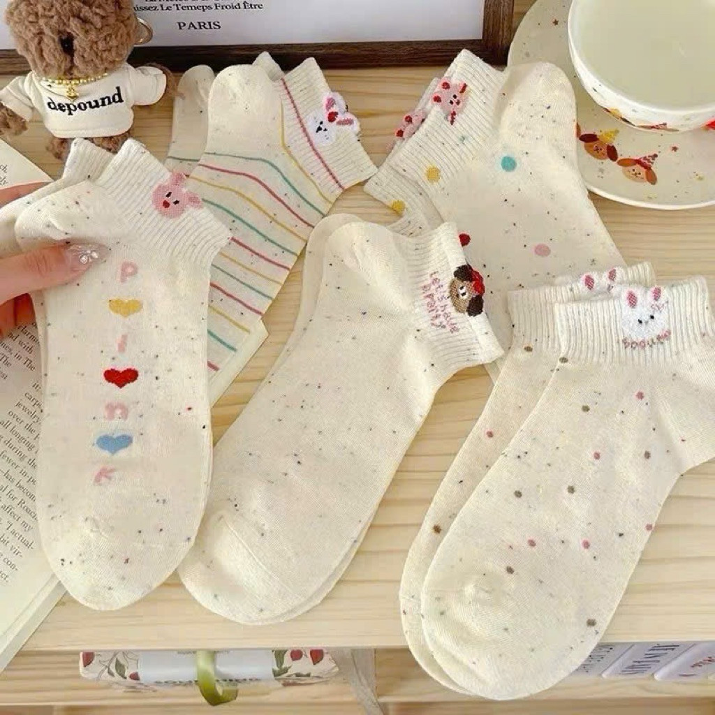 ✨ Set 10 Đôi Tất/ Vớ Muối Tiêu Cổ Thấp