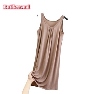 Phụ Nữ Modal Cotton Váy Rời Phòng Chờ Mặc Không Tay Váy Mùa Hè Thường Ngày Đồ Ngủ Váy Nữ