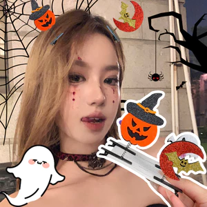 Kẹp Tóc Gothic Polyester & Sắt Cao Cấp - Phù Hợp Halloween