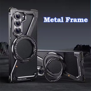 ốp lưng galaxy z fold 7 không khung cho Samsung Galaxy Z Fold 7 6 5 S25 S24 Ultra với 360°Giá đỡ từ tính xoay Vỏ điện thoại bảo vệ chống sốc bằng kim loại