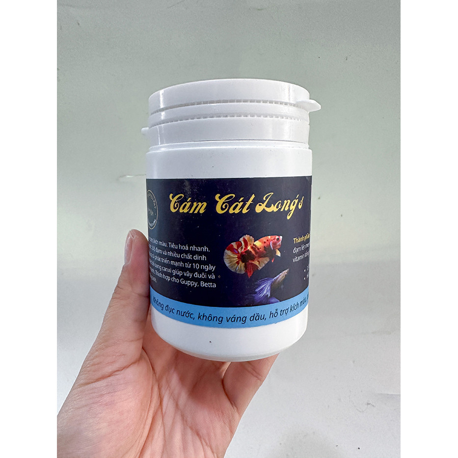 Cám Cát Long’s FAT Thức ăn cho cá guppy, betta và các loài cá cảnh khác (Hủ 100gram)