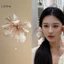 Luimo Hàn Quốc Cổ Voan Hoa Ngọc Trai sel Tóc Dính Hình Chữ U Kẹp Tóc Tính Khí Phong Cách Trung Hoa Kẹp Tóc Cho Nữ Mũ SBS