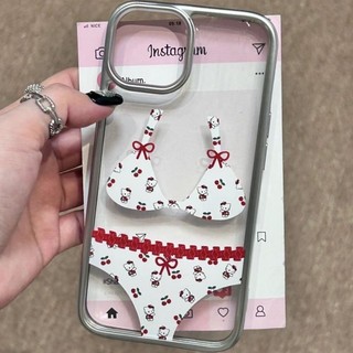 Ốp Điện Thoại Thích Hợp Cho iPhone Cherry KT Cat Bikini 15 / 14 / 13promax Vỏ Điện Thoại 12 / 11pro Vỏ Mềm xr / xs 7 Vỏ Bảo Vệ Chống Sốc SQPU