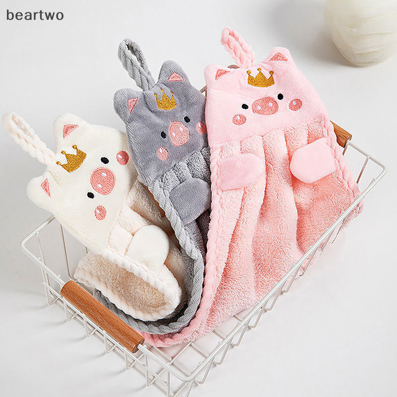 < Beartwo > Khăn tay dễ thương Khăn tay phòng tắm nhà bếp Khăn tay siêu thấm Khăn bếp Bộ đồ ăn hiệu quả cao Khăn lau đẹp