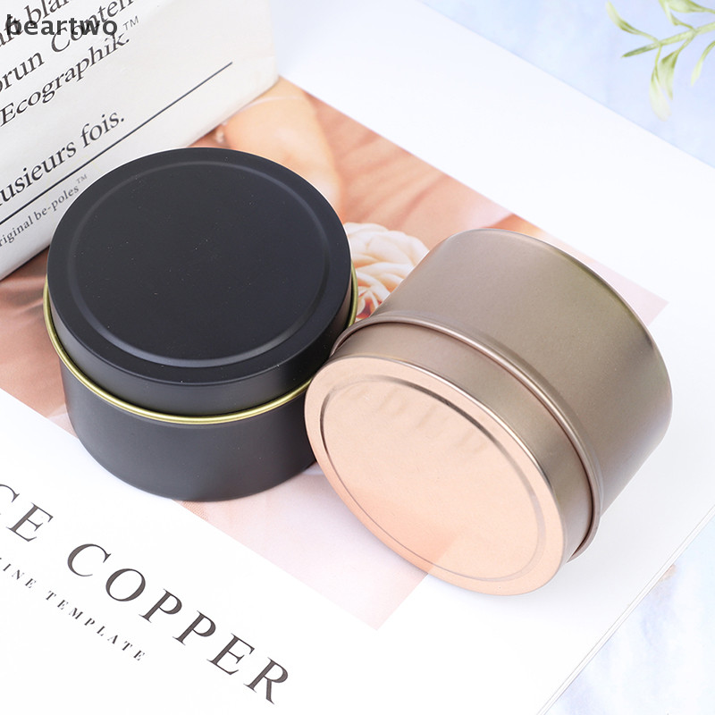 < Beartwo > Lọ tròn DIY 4Oz Nhôm thiếc có nắp Hộp đựng mẫu mỹ phẩm sắp xếp lưu trữ Đẹp