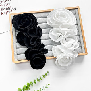 Huxuan 3D Hoa Trang Trí Handmade Hoa Miếng Dán DIY Ngực Hoa May Đính Cho Váy Cưới Phụ Kiện RFT