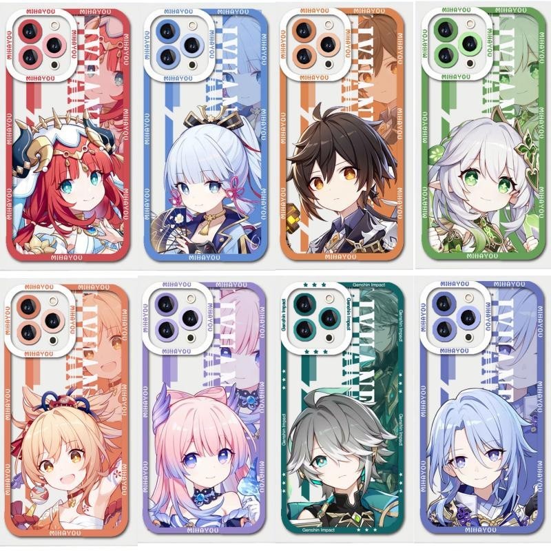 Ốp Điện Thoại Cho iPhone 11 Pro Max 7 8 Plus SE 2 3 X XS XR XSMAX Vỏ Điện Thoại Di Động Genshin Impact Game Anime Hoạt Hình Trong Suốt Dễ Thương Mềm Hợp Thời Trang TPU