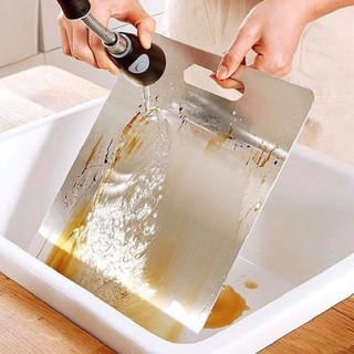 Thớt inox 304 KHÁNG CHỐNG KHUẨN KHÔNG MÙI, Thớt inox KHÁNG KHUẨN SIZE TO 34CM dày 2 ly