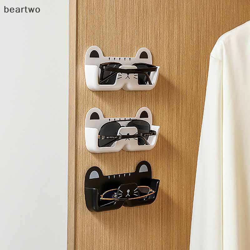 < Beartwo > Giá đỡ kính treo tường hình dễ thương - Trang trí không đục lỗ, Kính râm và chân đế, tủ quần áo sắp xếp kính râm đẹp