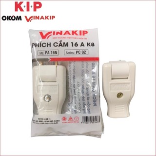 Phích cắm chân dẹp 16A, xoay 180 độ, mã K8, Hãng Vinakip