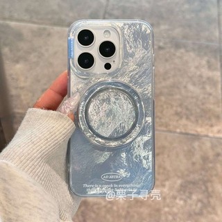 Ốp điện thoại đứng từ tính hai lá Gradient sang trọng cho iPhone15 Pro Max 14 13 12 Pro Max bảo vệ camera chống sốc chống rơi cứng phía sau