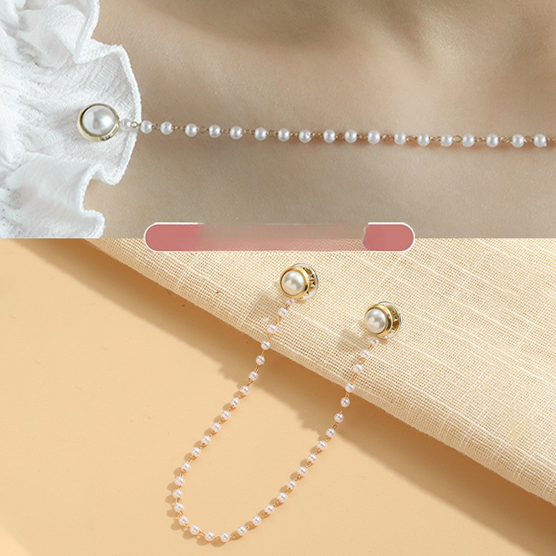 [Yunyuan] Quần Áo Dây Xích Chống Trơn Trượt Phụ Kiện Quần Áo Cardigan Khăn Choàng Cố Định Kẹp Treo Dây Xích Áo Sơ Mi Cổ Dây Xích