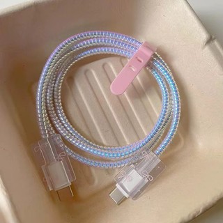 5 Cái / bộ Nơ Màu Hồng Đáng Yêu Bộ Sạc & Cáp Dữ Liệu Bảo Vệ Cho iPhone 18W / 20W Sạc