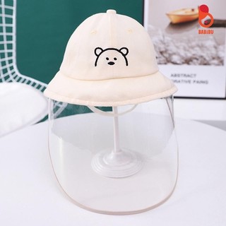 Mũ gấu thêu kèm kính chống giọt bắn, chống bụi bẩn cho bé từ 1 tới 4 tuổi