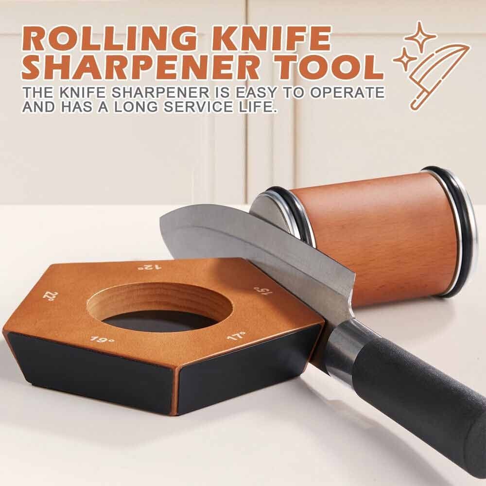 Rolling Knife Sharpener Magnetic Knife Holder Diamond Sharpening Stone Kit with 5 Degrees Angle Roller Kitchen Accessory