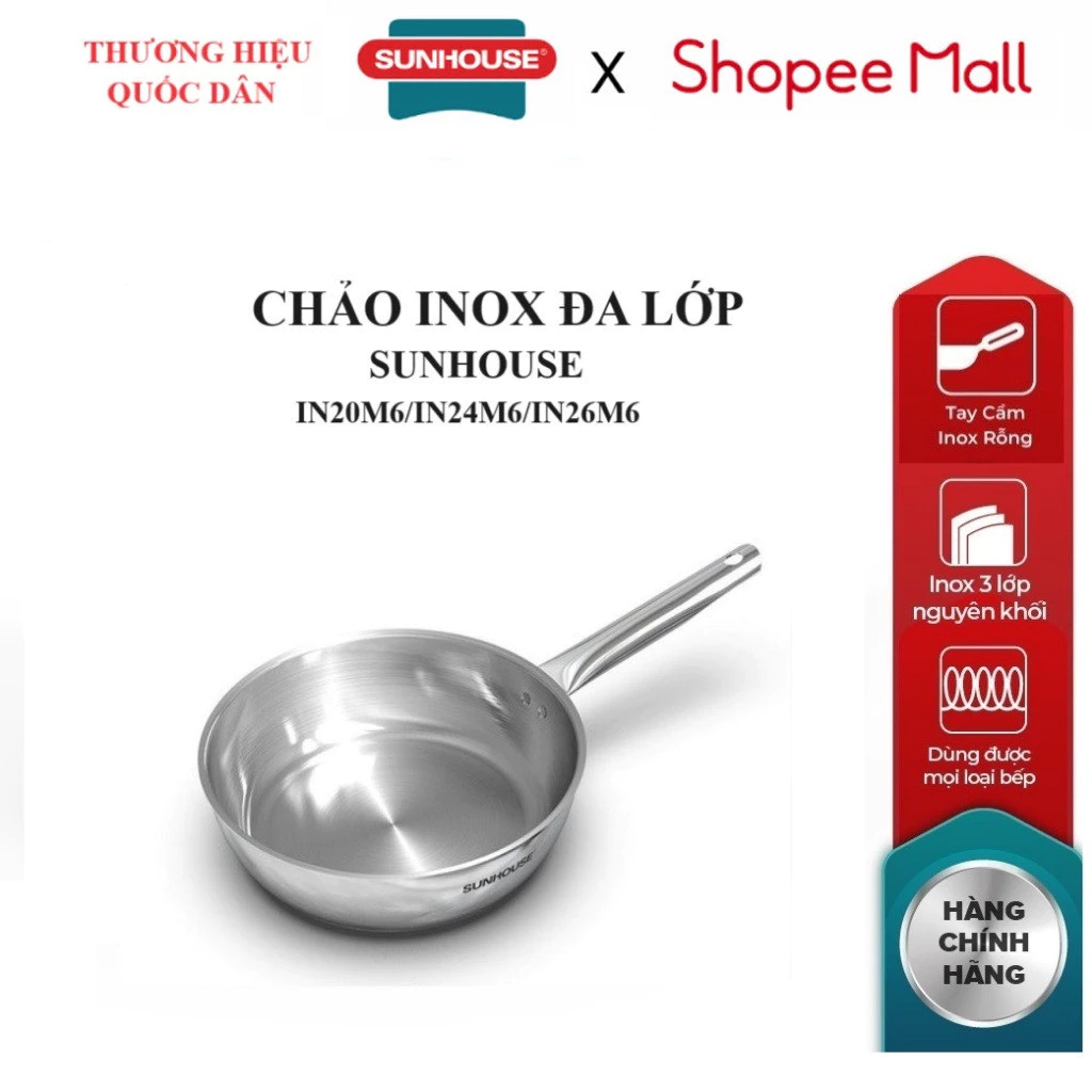 Chảo Inox Sunhouse Đa Lớp