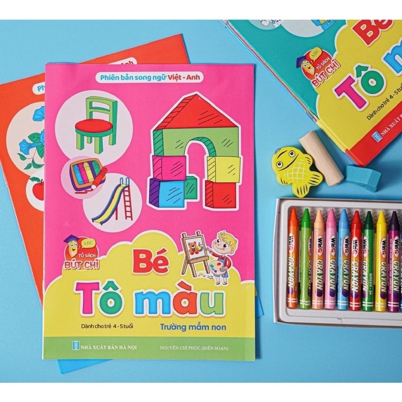 Ảnh Sách - Tập Tô Màu Cho Bé Từ 4-5 Tuổi Bộ 8 Quyển Tô Màu Song Ngữ Anh Việt 2