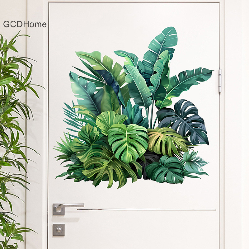 Gcdhome Cây Xanh Lá Vệ Sinh Miếng Dán WC Tự Dính Bức Tranh Tường Dán Phòng Tắm Dán Tường Trang Trí Nhà Đề Can HOT