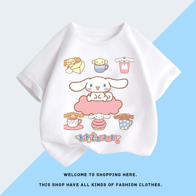 Áo thun trẻ em hoạt hình cinnamoroll Áo Thun thường ngày cho bé gái và bé trai thời trang hàng đầu