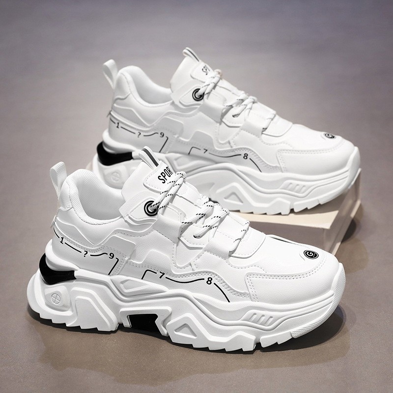 Giày Nam Mùa Xuân Mới Thoáng Khí Giày Trắng Nam Phong Cách Hàn Quốc Thời Trang Phù Hợp Với Giày sneaker Tăng Chiều Cao Giày Thường Ngày Cho Torre