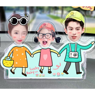 Standee Lắc Đầu Custom Ghép Mặt 3 Người In Theo Yêu Cầu Chibi Trang Trí Bàn Học Bàn Làm Việc