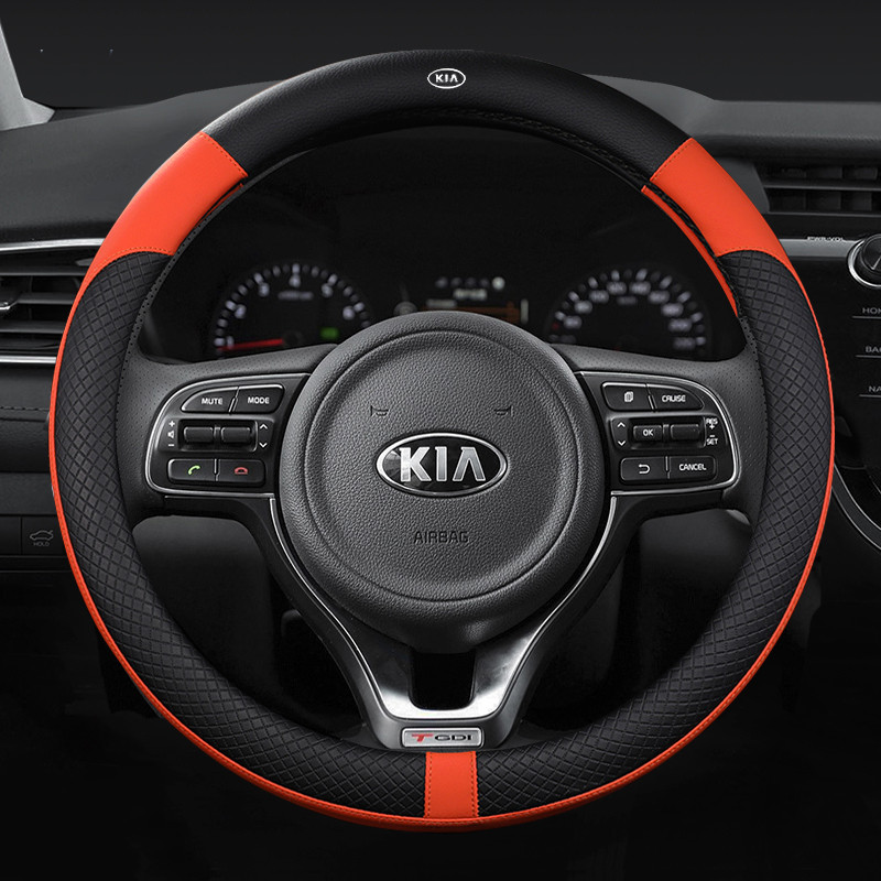Hàng MỚI Bọc Vô Lăng Ô Tô Cho Xe Kia Cerato Forte Optima Picanto Sorento Sportage Seltos Stonic K2 K3 K4 K5 K9 KX3 KX5 KX7 Soluto 2022 Da Thấm Hút Mồ Hôi Phụ Kiện