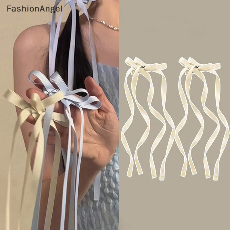 FashionAngel Phong Cách Hàn Quốc Ruy Băng Nơ Dài sel Kẹp Tóc Ngọt Ngào Dễ Thương Mũ Dành Cho Nữ Bé Gái Dự Tiệc Thời Trang Phụ Kiện Tóc TH