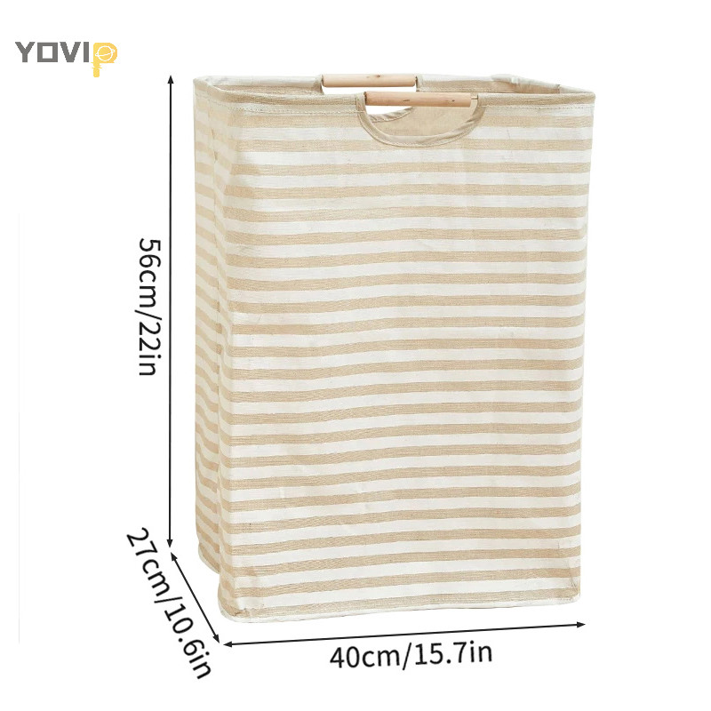 Yovip Giỏ Giặt Chống Thấm Nước Vải Lanh Cotton Bẩn Quần Áo Giỏ Giặt Sắp Xếp Có Thể Gập Lại Đồ lặt vặt Túi Bảo Quản Foldabling Hamper VN
