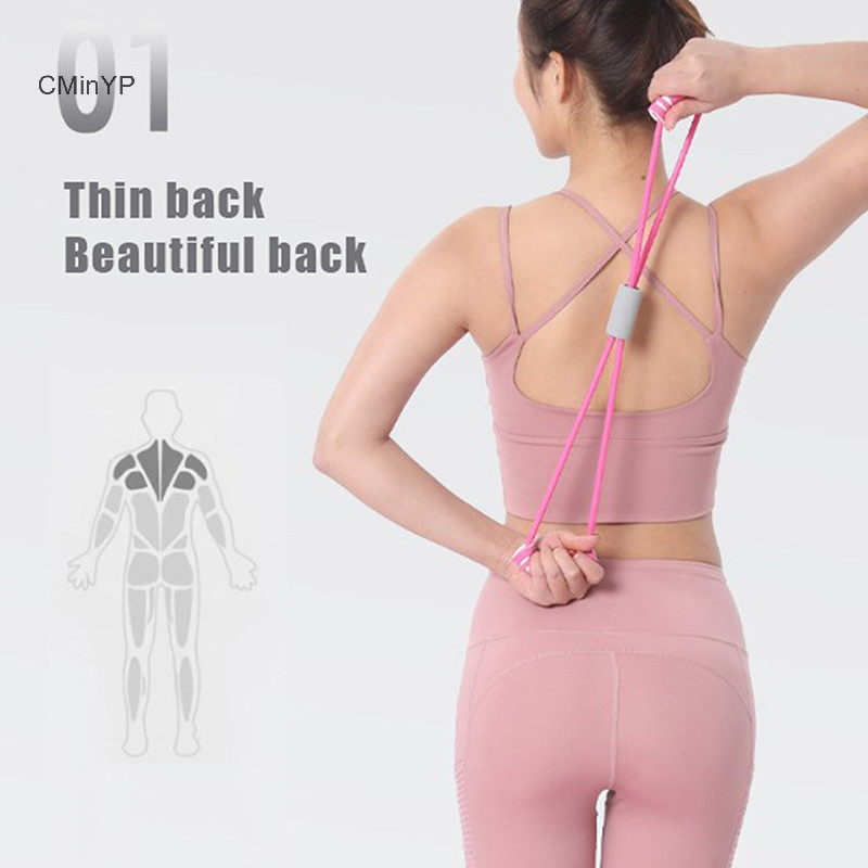 Cminyp Dây kháng lực Yoga Phụ kiện tập luyện dây kéo cao su cho nữ, thiết bị tập cổ, căng vinh quang