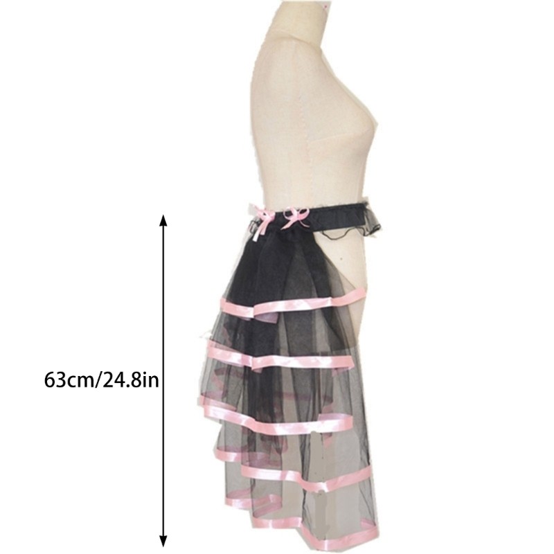 Vic Victoria Steampunk Bustle Váy 5 lớp Thắt lưng vải tuyn Tutu Overskirt