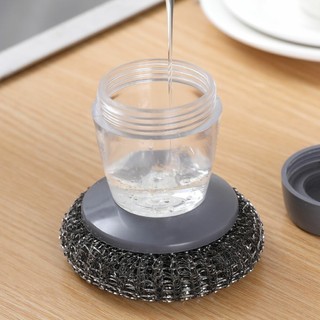 Bàn chải cọ xoong nồi, cọ bếp, cọ rửa bát đĩa có bình đựng xà phòng - Dụng cụ nhà bếp cọ xoong nồi thông minh ALINE