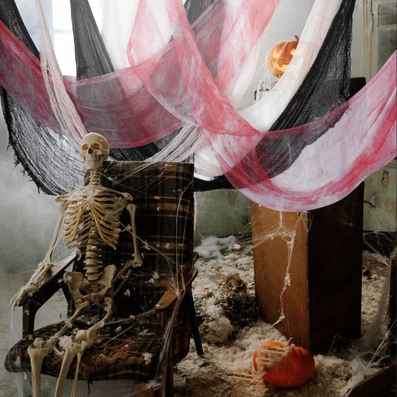 Mới Halloween Đen Gạc Kinh Dị Không Khí Trang Trí Tiệc Nhà Cửa Tường Khủng Bố Cảnh Đạo Cụ