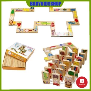 [XẢ KHO GIÁ RẺ] Đồ chơi Domino gỗ nối tiếp 28 chi tiết cho bé từ 2 tuổi trở nên